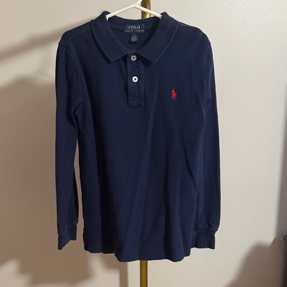 Polo by Ralph Lauren Kids Navy Long Sleeve Polo